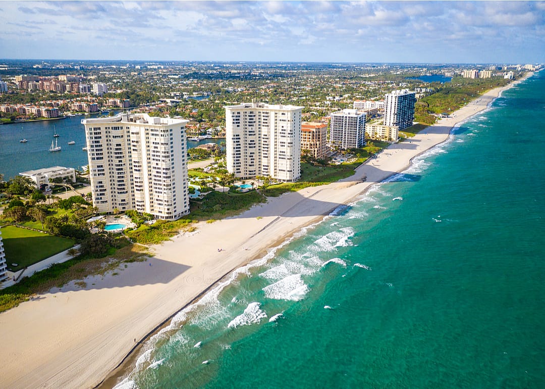 An aerial view of Boca Raton, Florida.