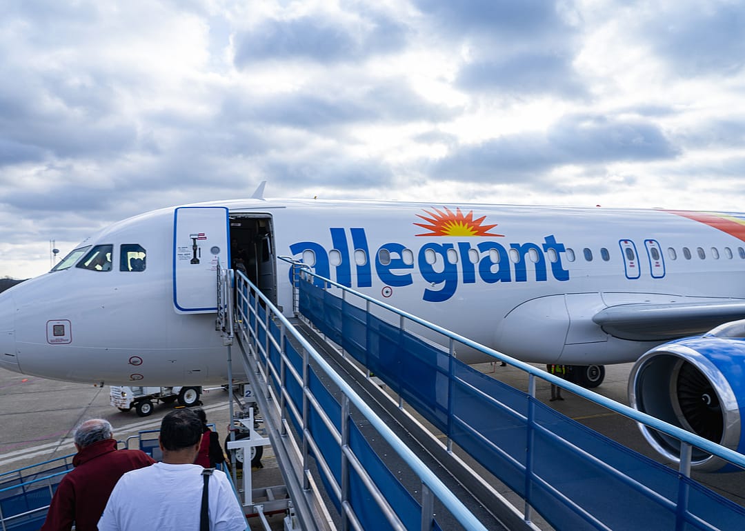 An Allegiant Air plane in Huntington, West Virginia