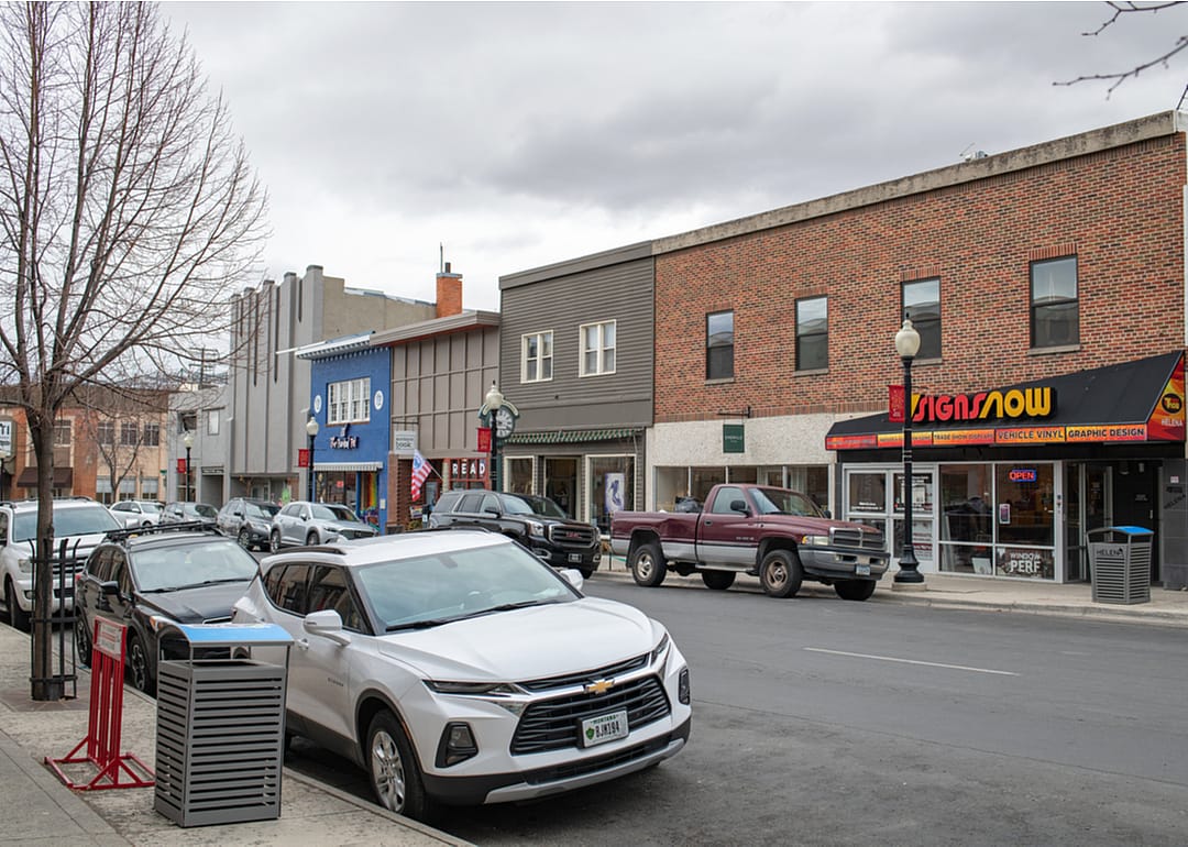 Traffic in the downtown area of Helena, Montana