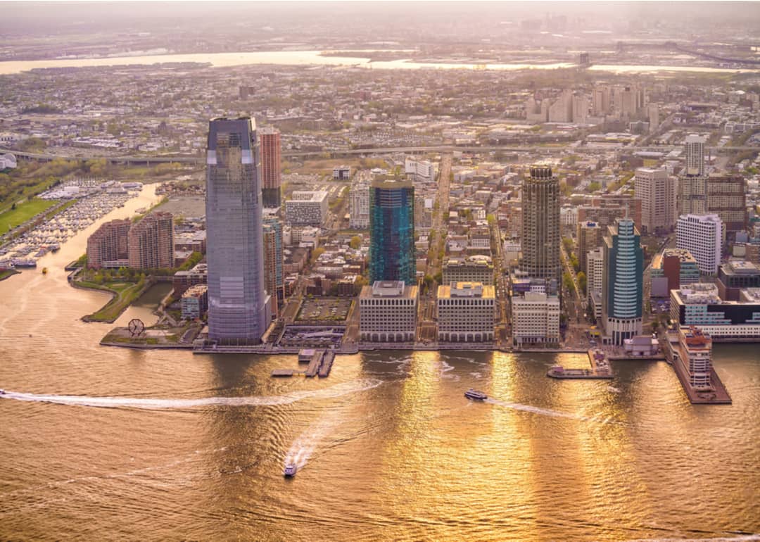 Jersey City at sunset.