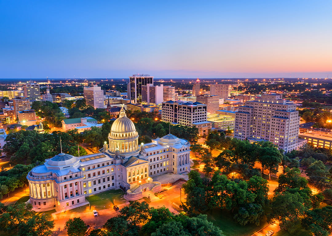 The Skyline over the Capitol Building in Jackson, Mississippi