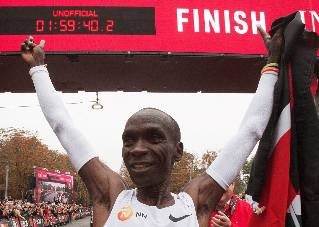 2019: Eliud Kipchoge breaks the two-hour marathon mark