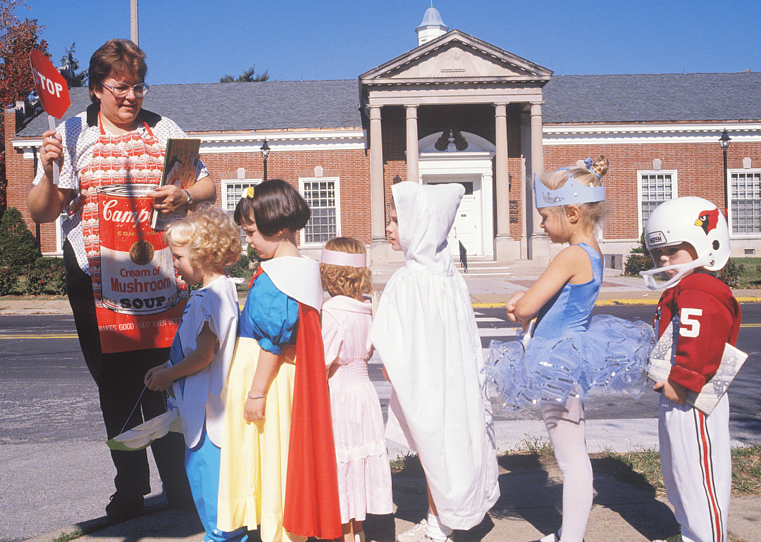 Campbell's Cream of Mushroom Soup, Snow White, a ballerina, and a football player