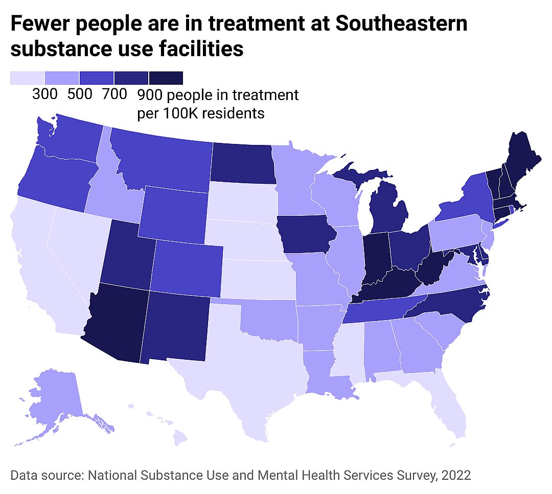 Regional differences in substance use treatment