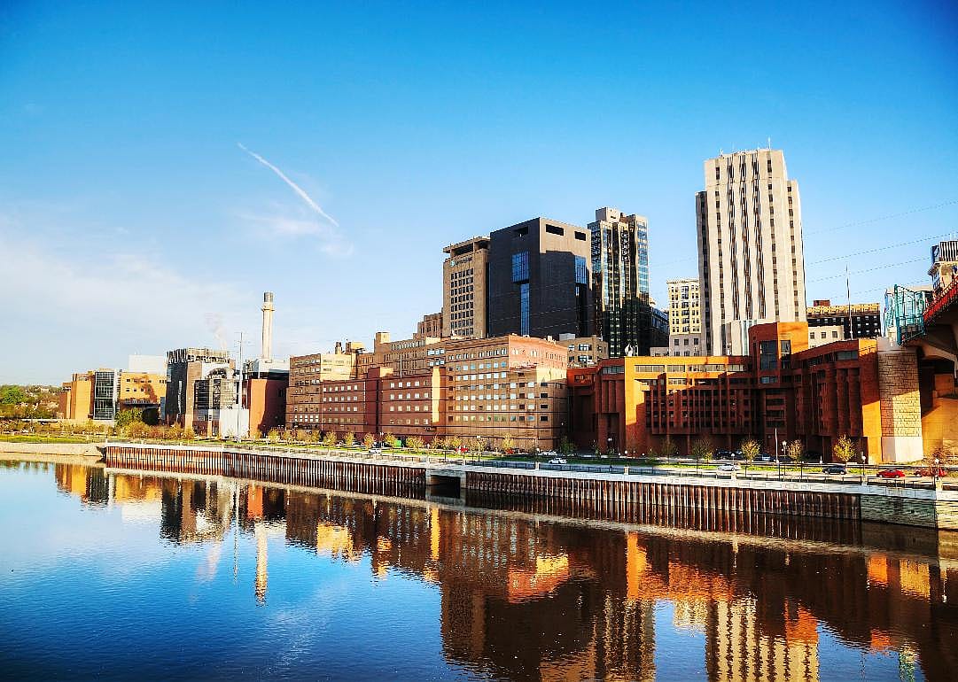 Downtown of St. Paul and Mississippi river