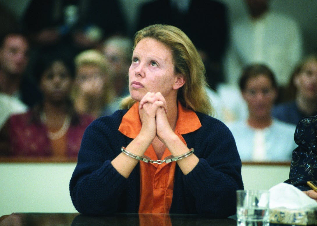 Charlize Theron in a scene from "Monster" 
