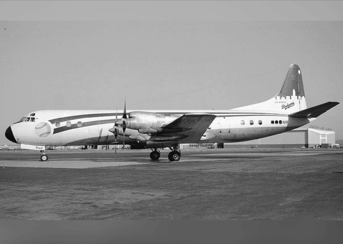 1957: Dodgers become first team to fly in style