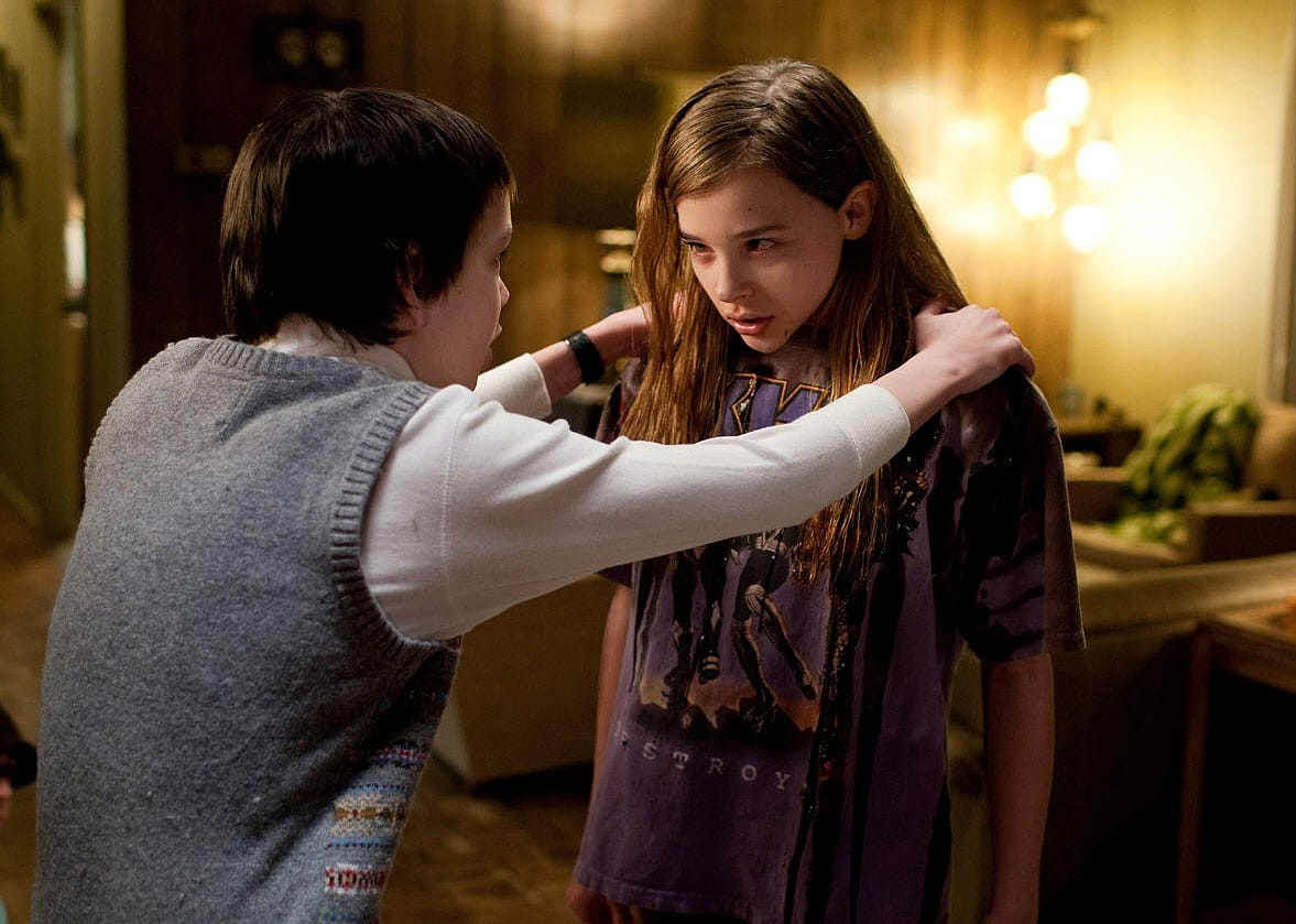 Chloë Grace Moretz and Kodi Smit-McPhee in a scene from "Let Me In"