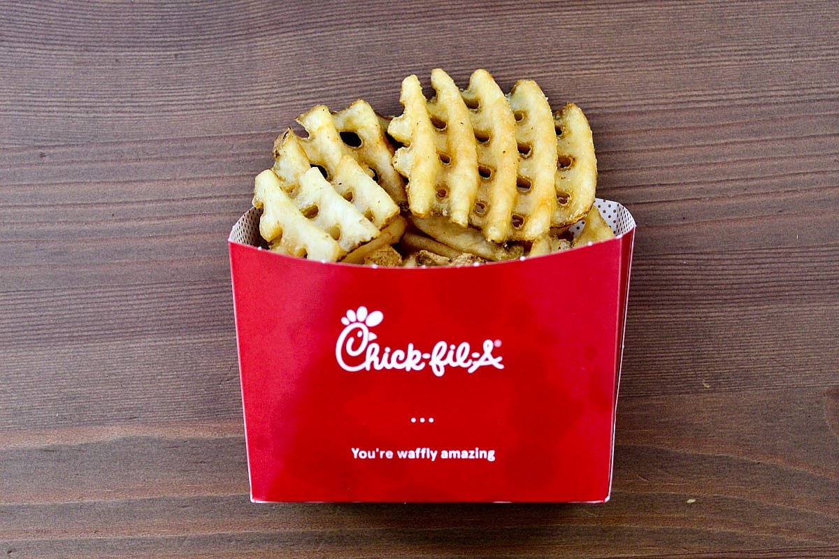 Overhead shot of Chick-fil-A french fries