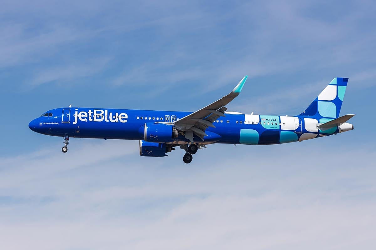 JetBlue Airways Airbus A321neo airplane at Los Angeles International Airport, United States.