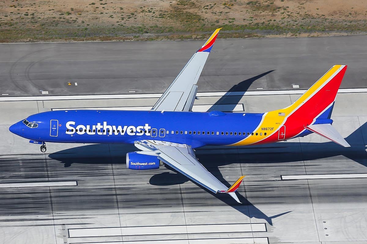 Southwest Airlines Boeing 737-800 at Los Angeles airport (LAX) in the United States