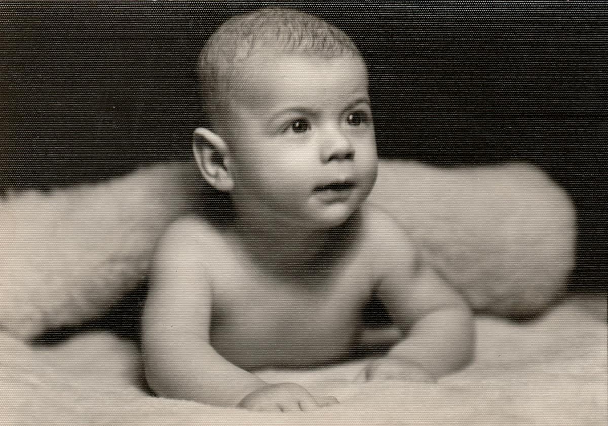 Vintage photo of a baby boy.