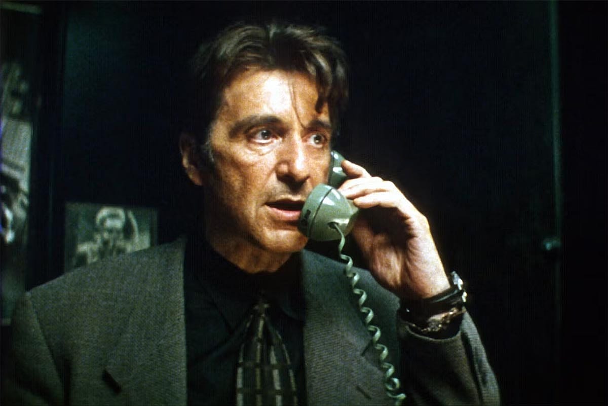 Al Pacino on the phone in the movie Heat.