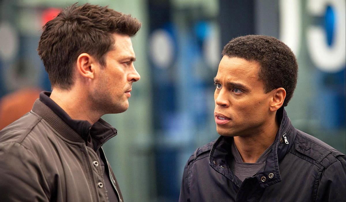 A still from the tv show, Almost Human, which aired in 2013 and was cancelled after the first season.