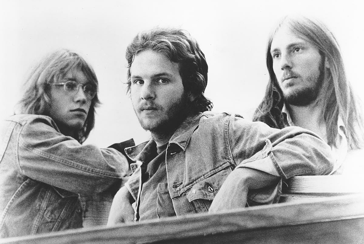 Black and white photo of the band America.