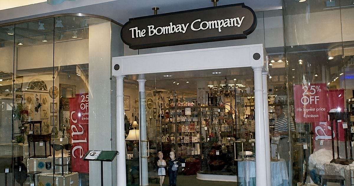 Outside Bombay Company store in the 90s.