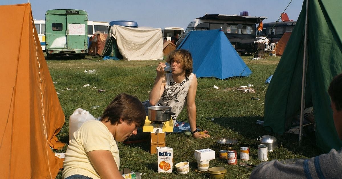 Camping at a music festival in 1984