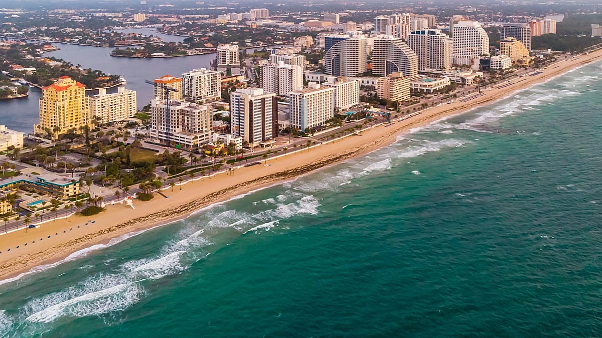 Aerial View on Fort Lauderdale coast.