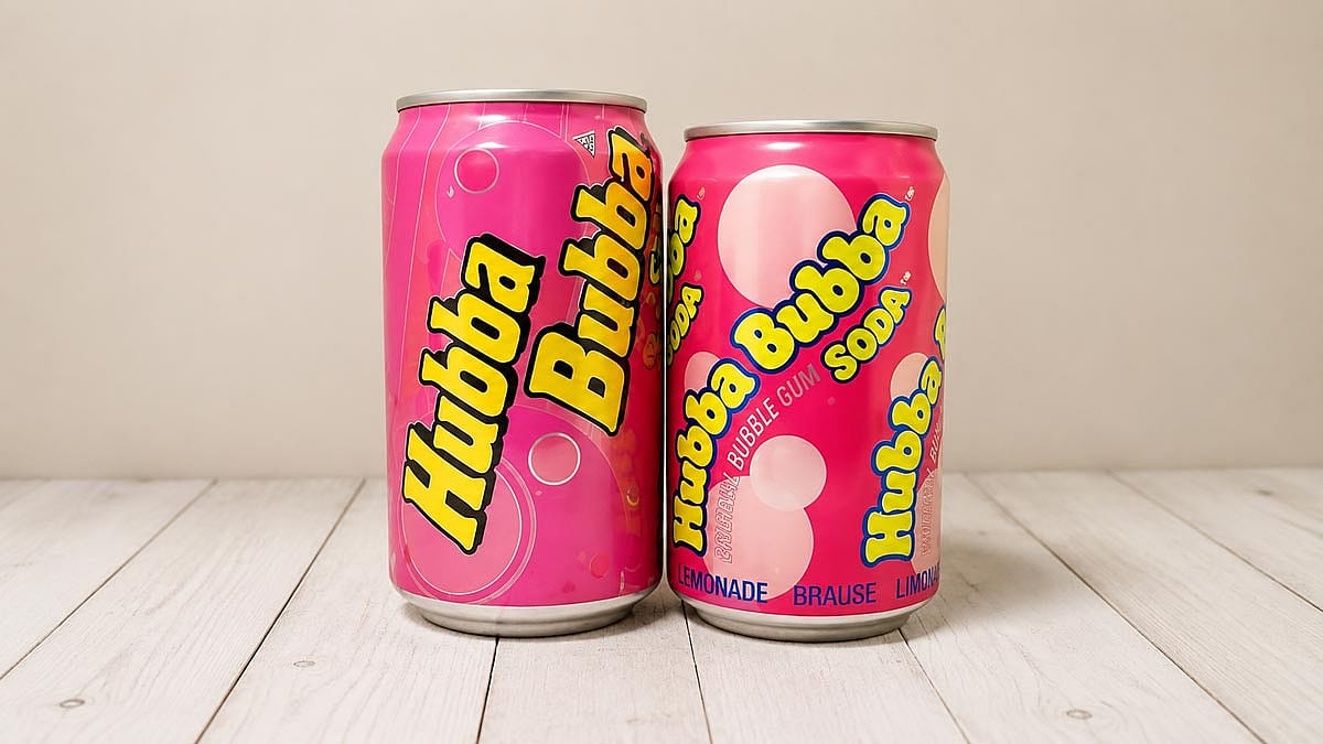 First and last version of Hubba Bubba Soda Cans