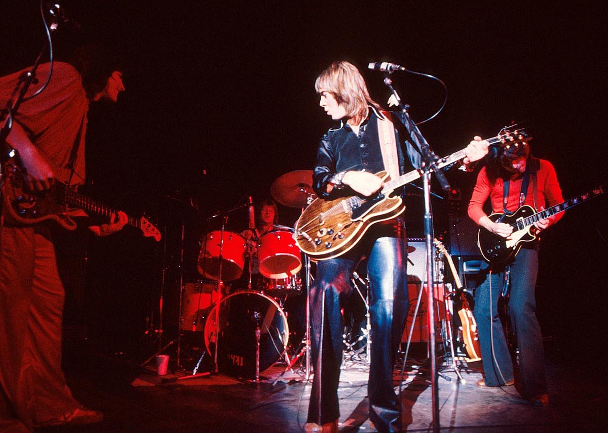 Player performs on stage, New York.