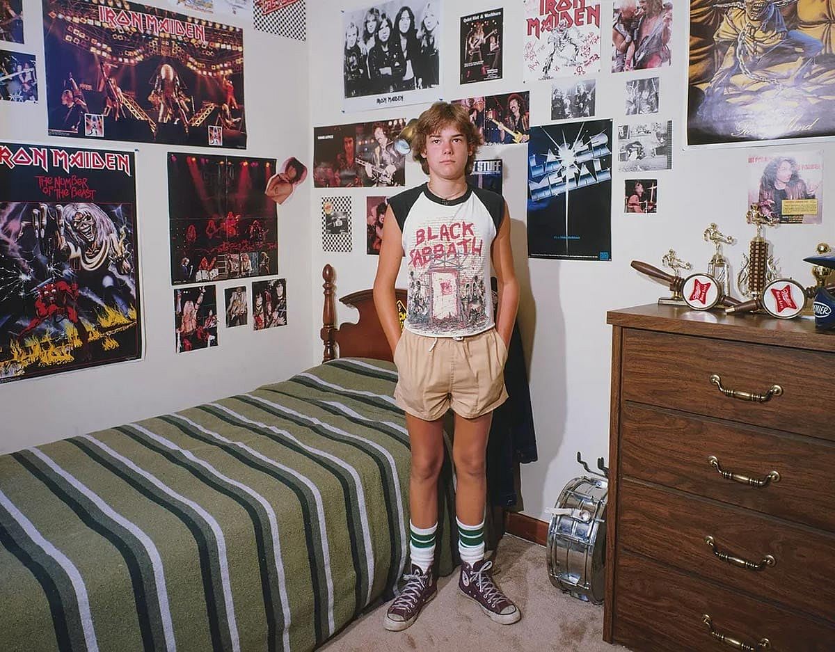A teenager in his bedroom, in 1984.