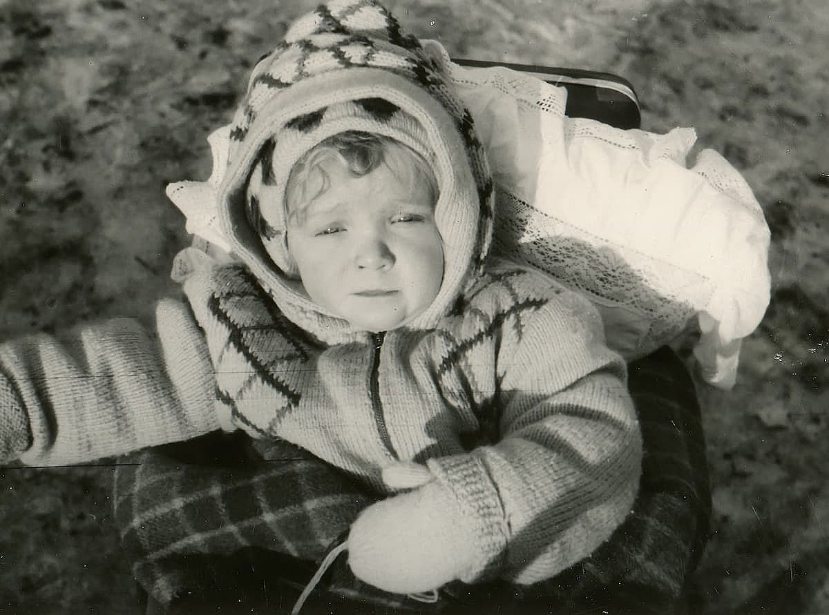 Vintage photo of baby girl.
