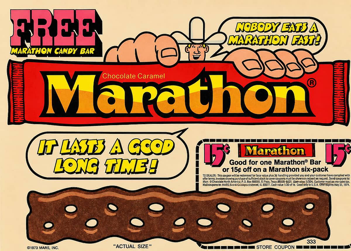 Marathon bar classic wrapping from the 70s.