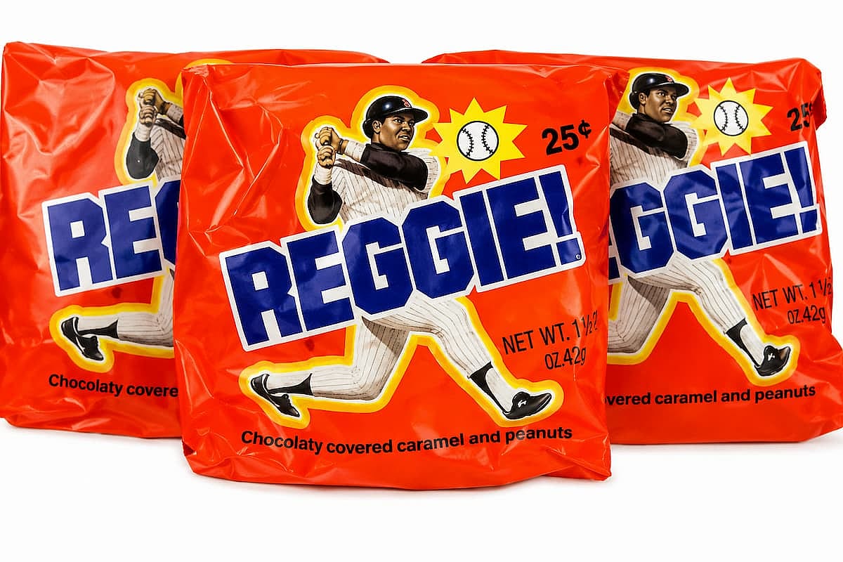 Classic orange and blue wrapping from the Reggie! Bar
