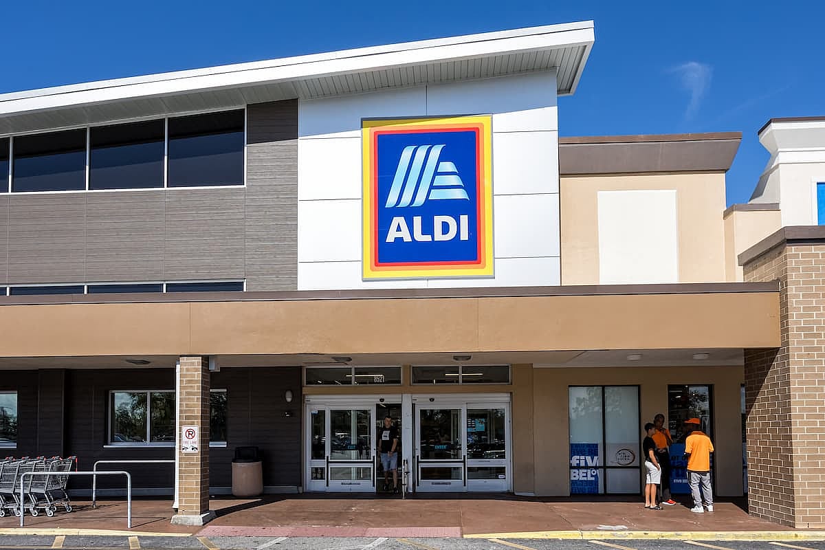 Aldi USA discount supermarket chain retail in America in Tampa, United States.