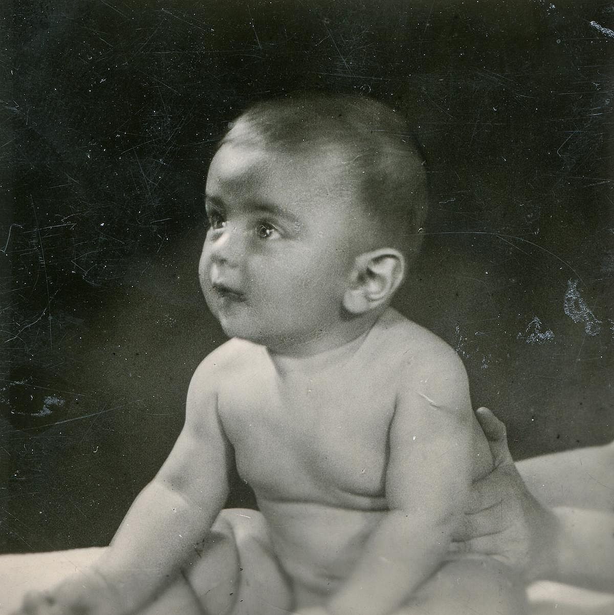 Vintage photo of baby boy.