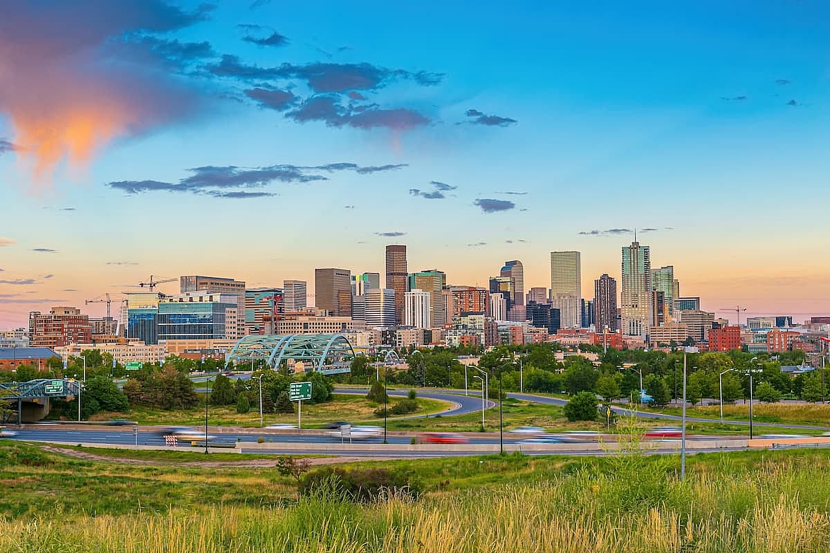 Downtown Denver city skyline, cityscape of Colorado, USA
