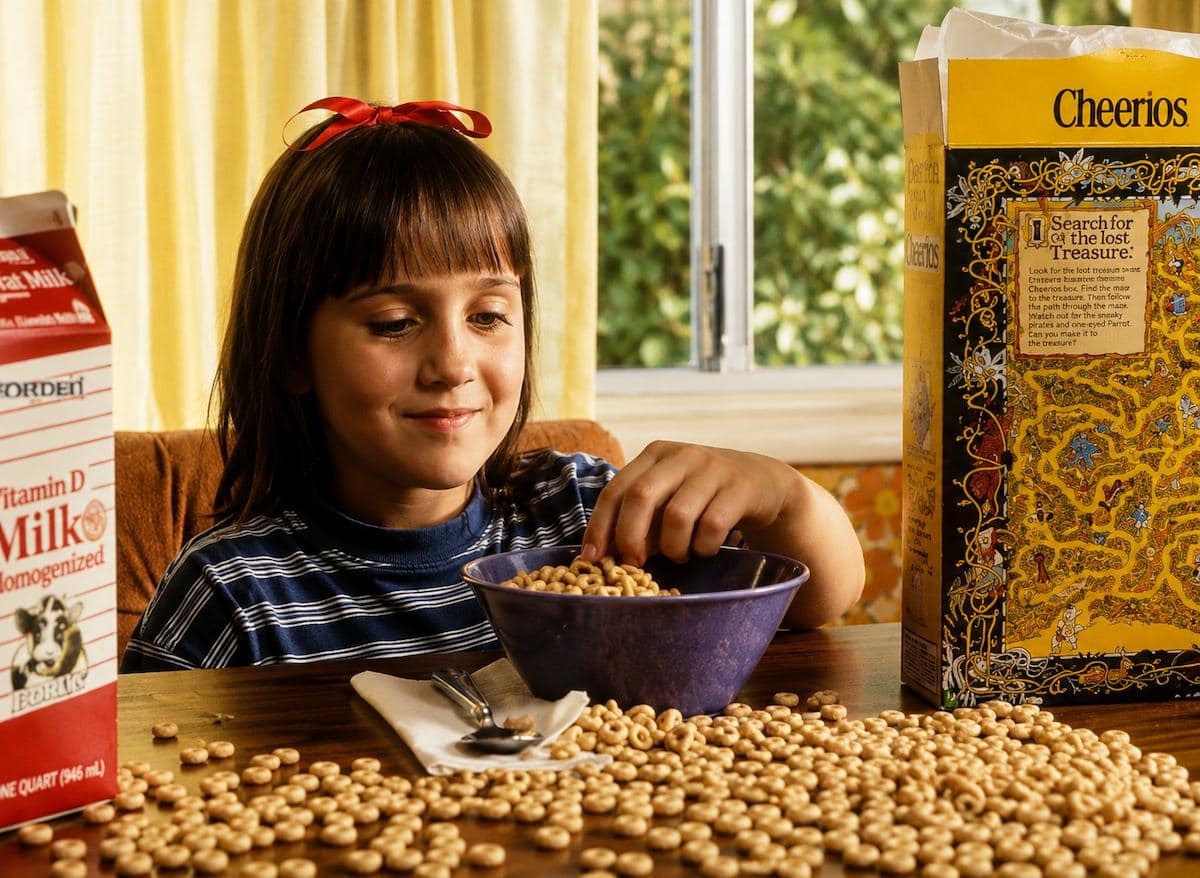 Mara Wilson eating Cheerios in Matilda (1996)