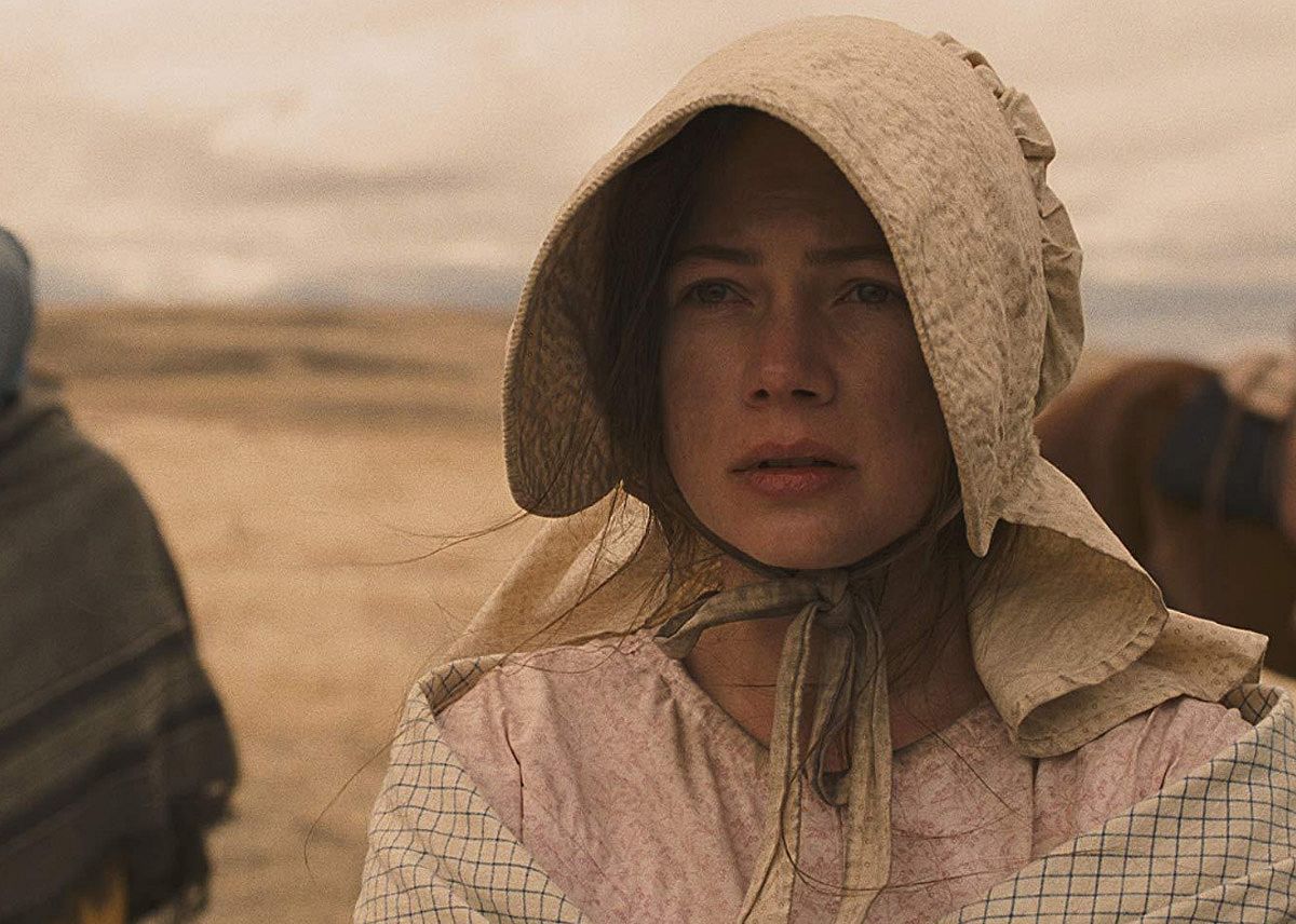 Michelle Williams in a bonnet.