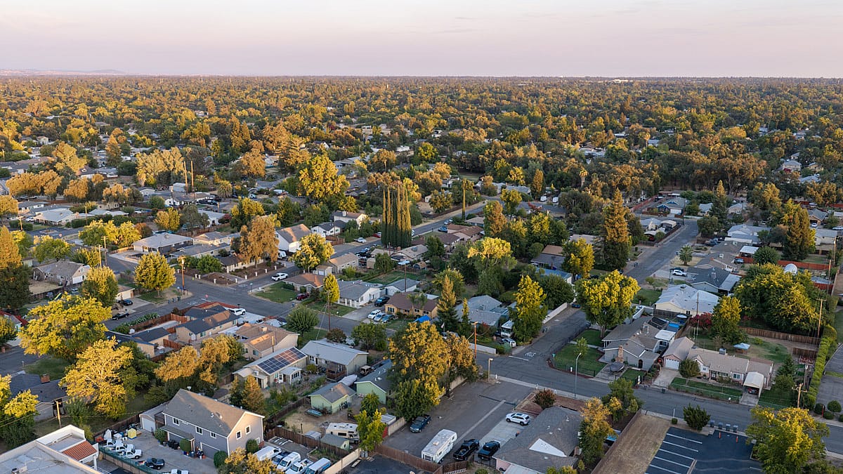 Arial view of Roseville, California