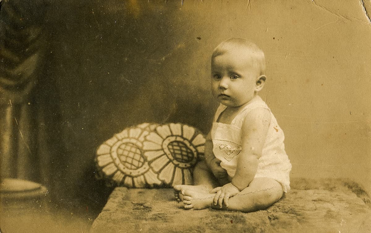 Vintage photo of baby girl.