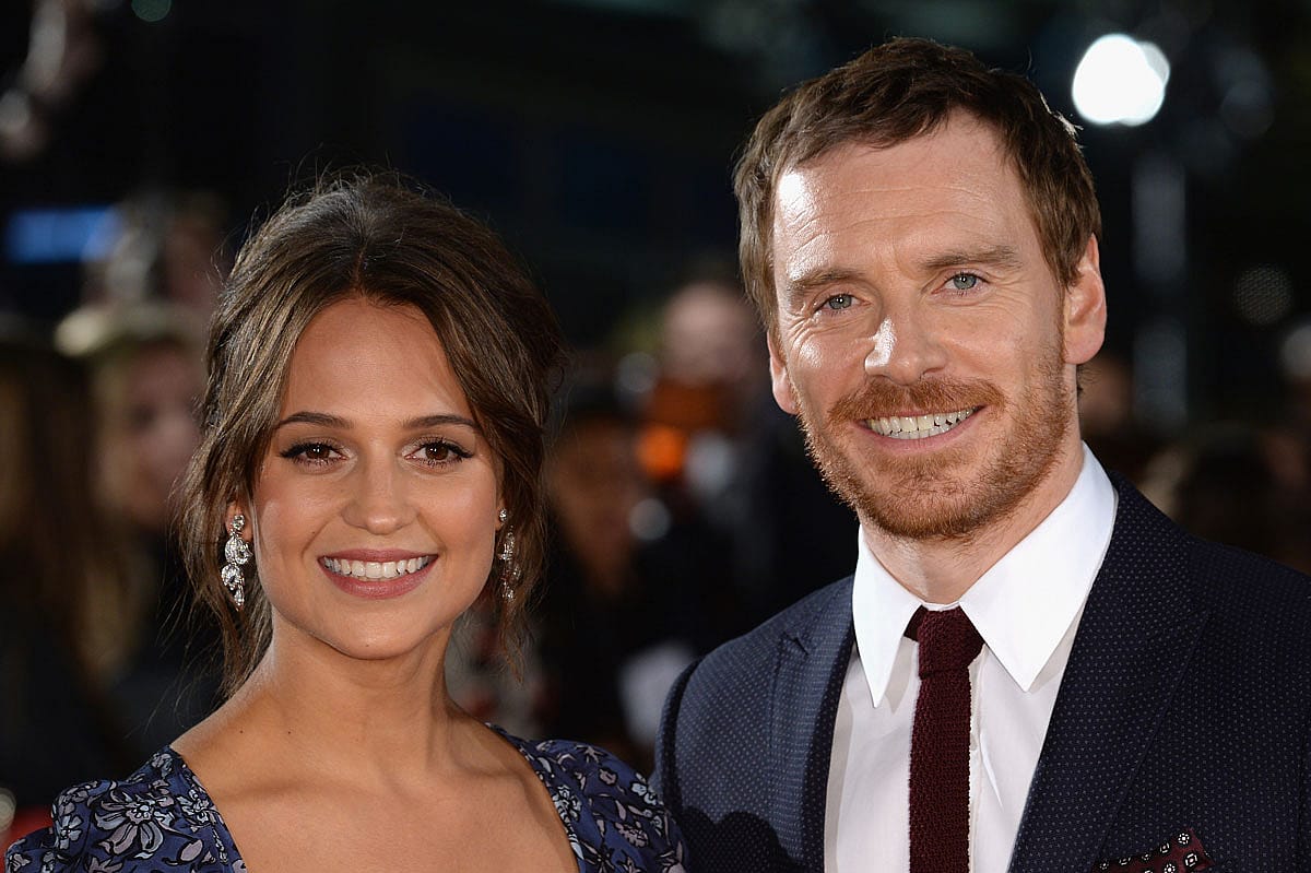 Alicia Vikander and Michael Fassbender arrive for the UK premiere of "The Light Between Oceans" at The Curzon Mayfair on October 19, 2016 in London, England.