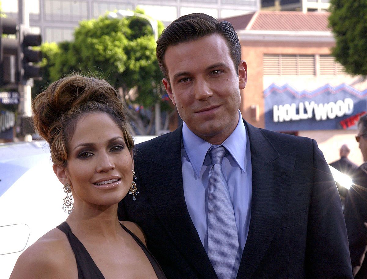 Jennifer Lopez and Ben Affleck at the premiere of "Gigli"