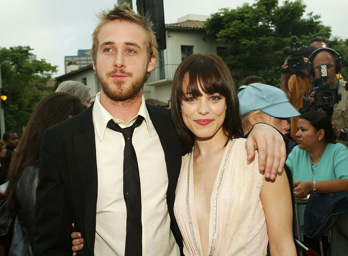 Ryan Gosling and Rachel McAdams on the red carpet premiere of The Notebook.