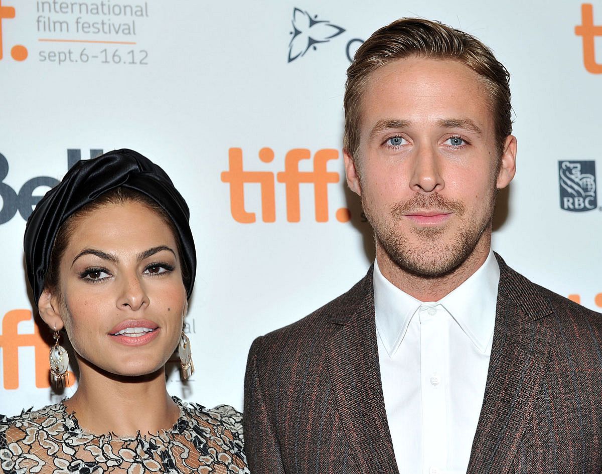 Actors Eva Mendes and Ryan Gosling attend "The Place Beyond The Pines" premiere during the 2012 Toronto International Film Festival at Princess of Wales Theatre on September 7, 2012 in Toronto, Canada.