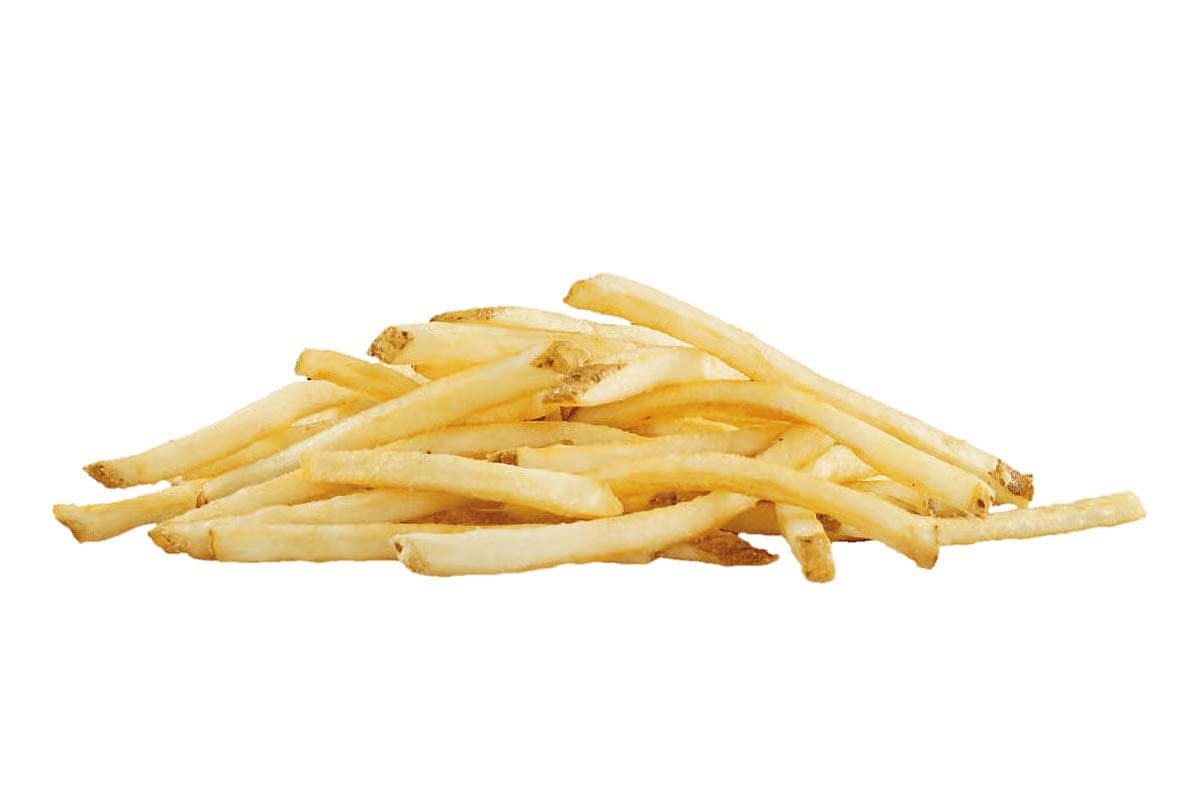 A pile of Smashburger french fries on a white background