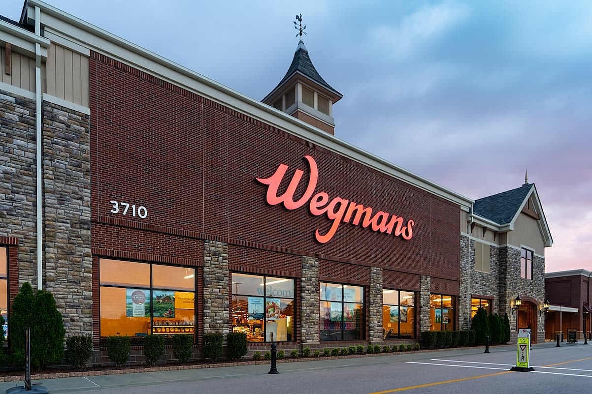 Wegmans Grocery Store exterior in Cary, North Carolina.