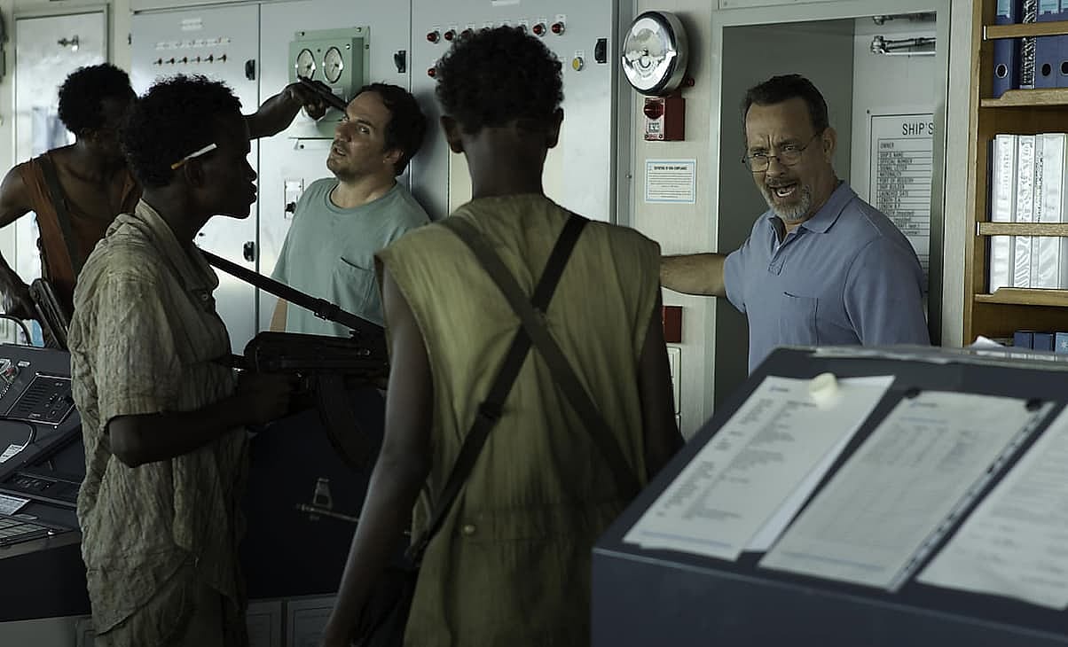 Tom Hanks looking stressed for scene of Capitan Phillips.