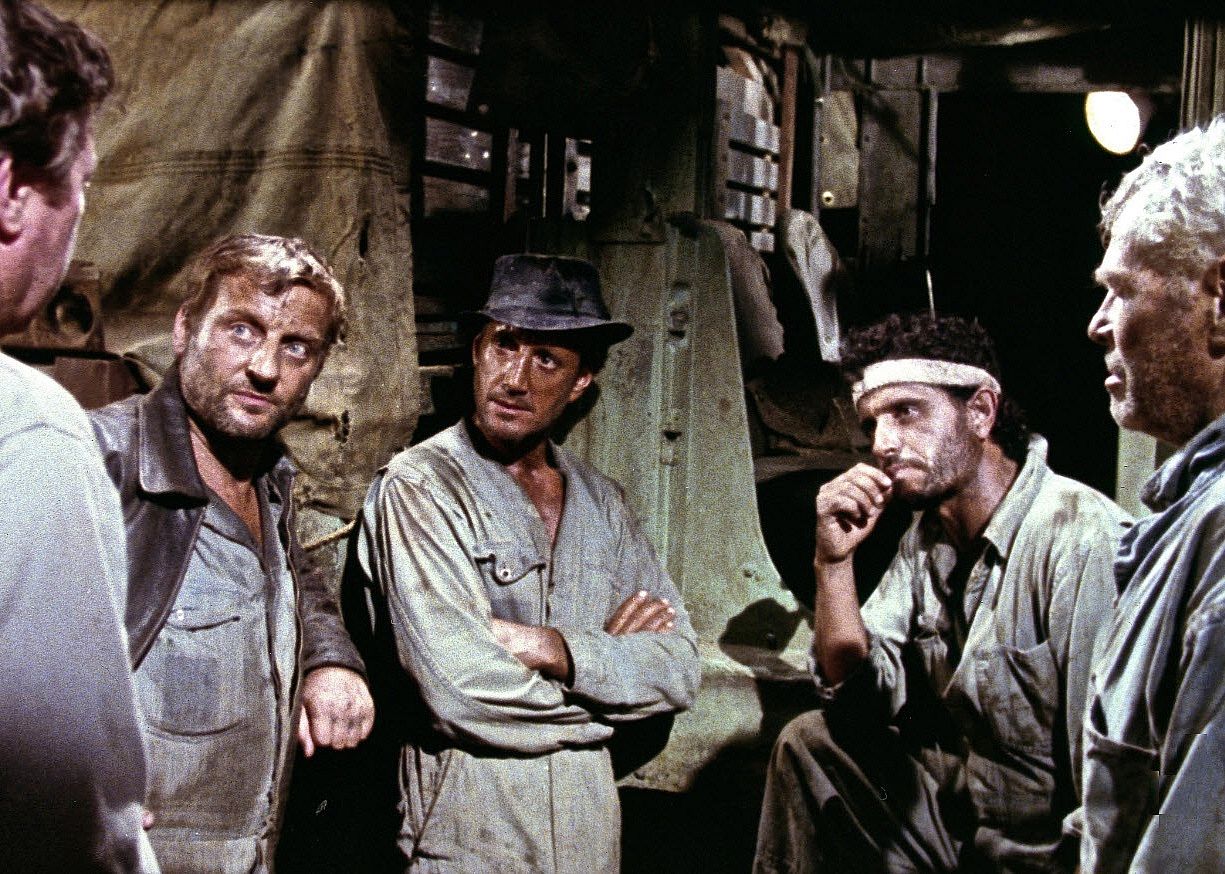 Roy Scheider, Amidou, Ramon Bieri, Bruno Cremer, and Karl John in "Sorcerer"