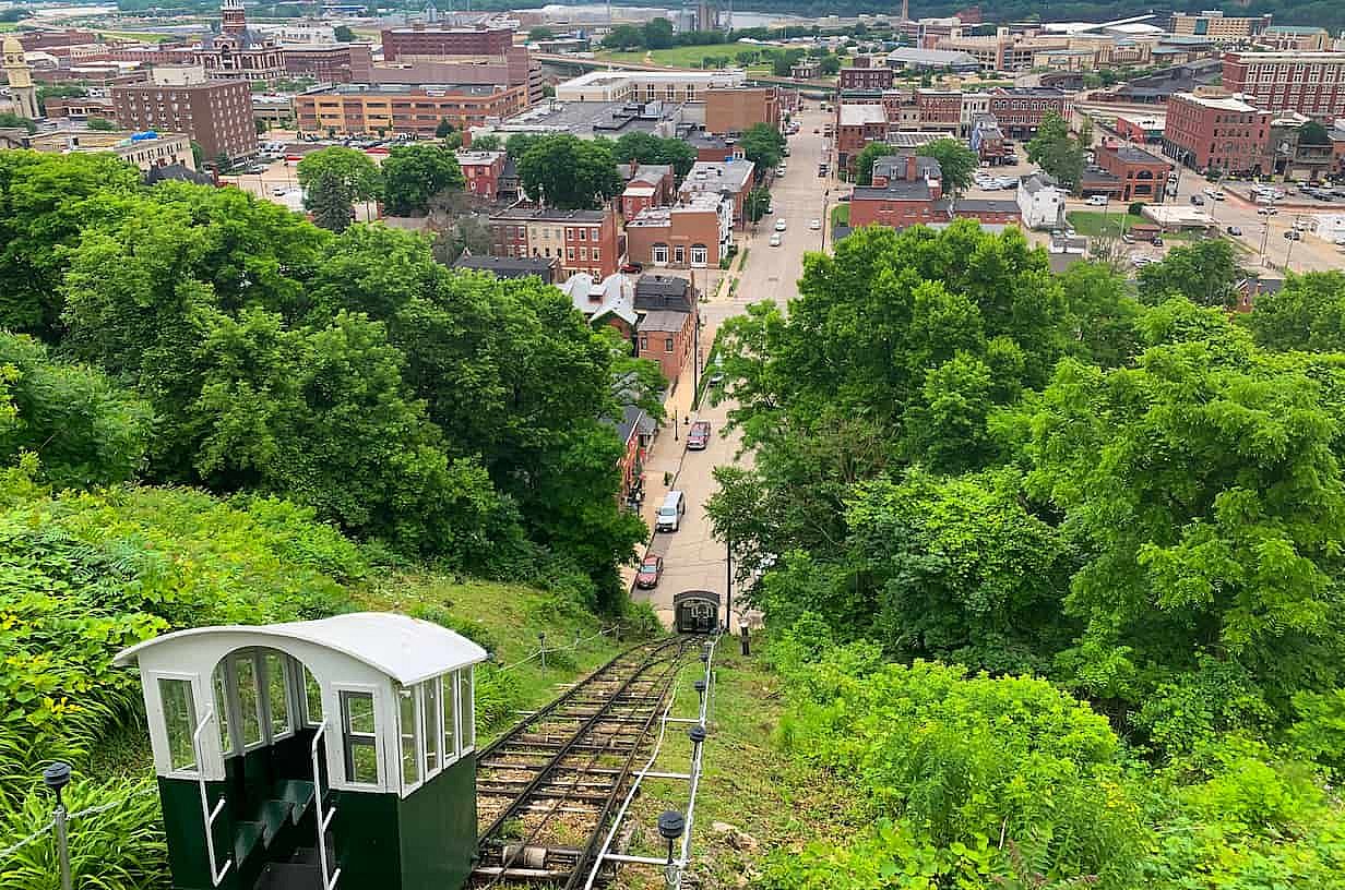 Colorful landscape photo of a small Railway in Dubuque, Iowa  Photo of architecture 