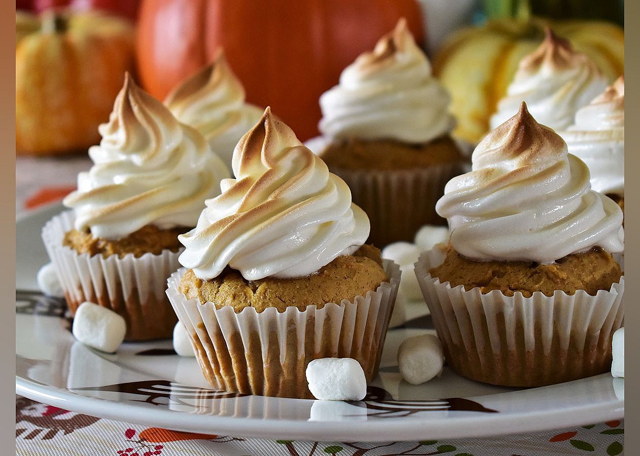 Sweet Potato Cupcakes with Toasted Marshmallow Frosting