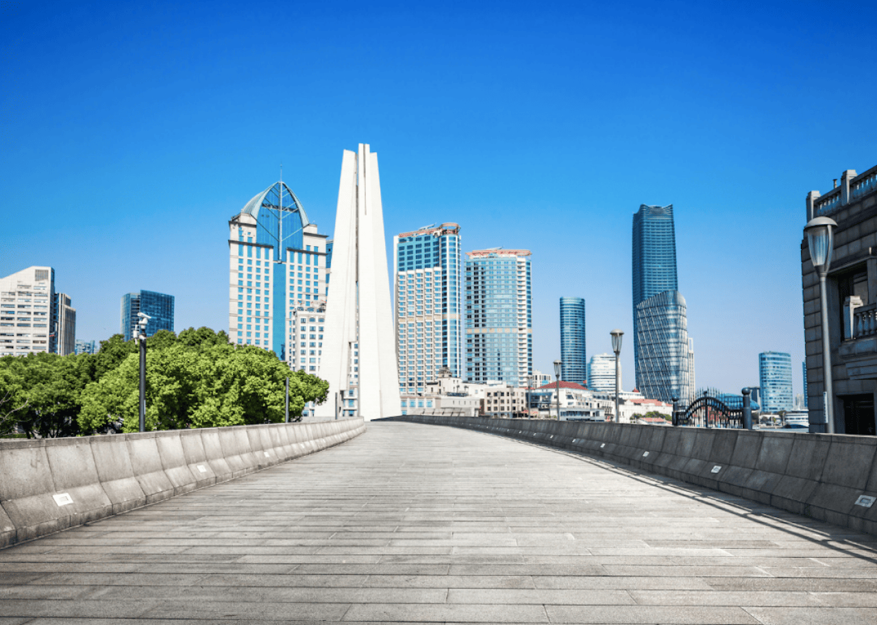 Buildings in sunlight