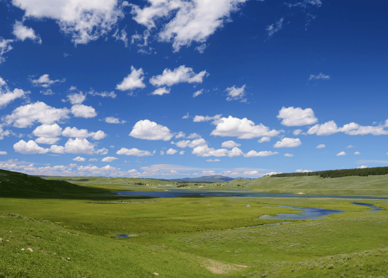 Beautiful blue skies over wide open country