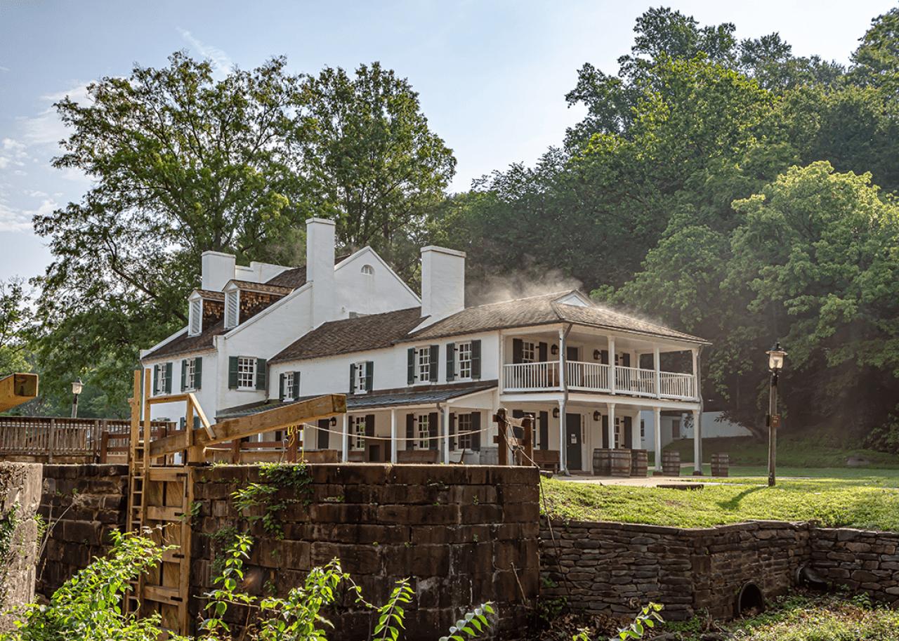 The Great Falls Tavern Visitor Center at Chesapeake and Ohio Canal National Historic Park.