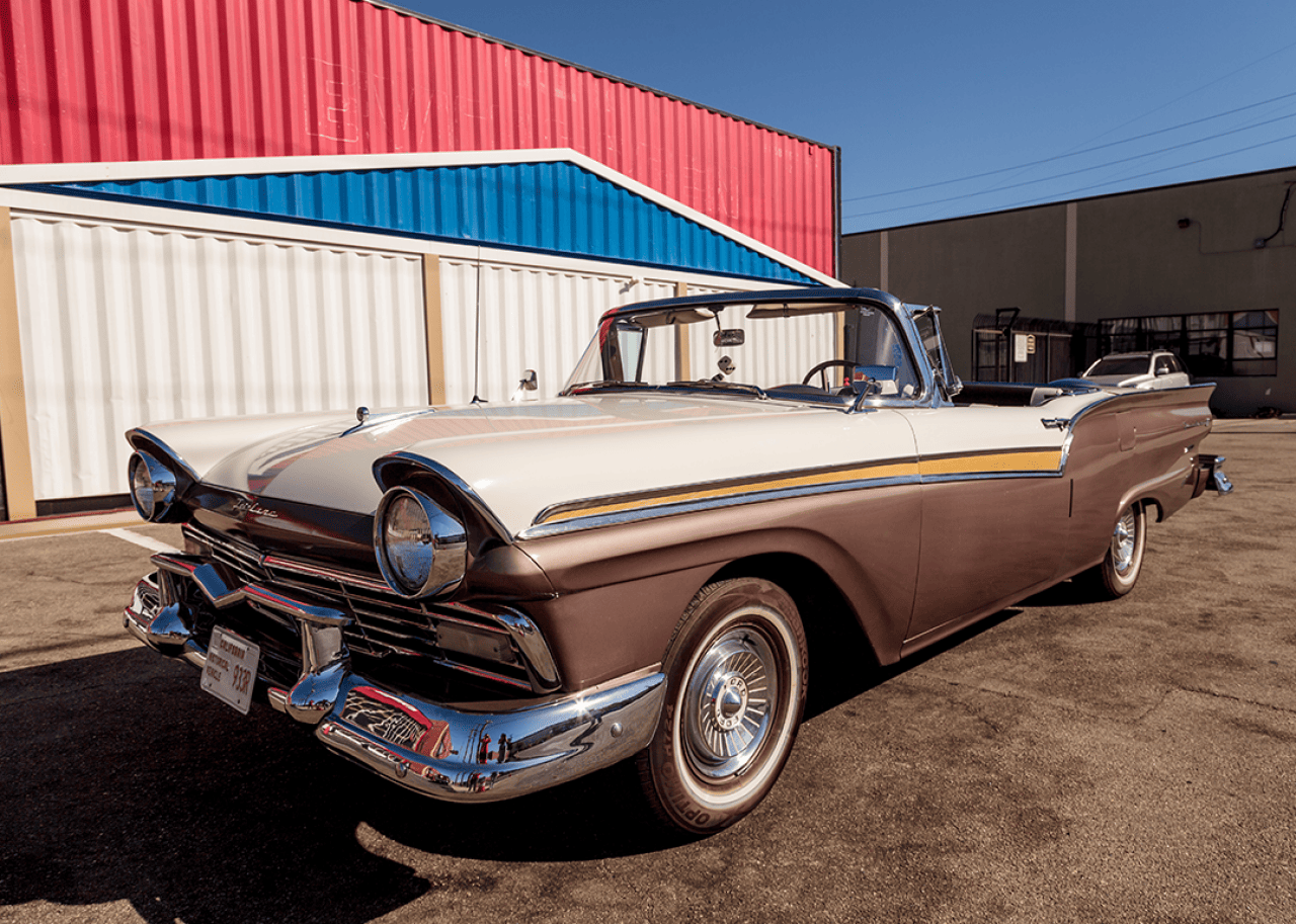 Ford Fairlane 500 Skyliner on display.