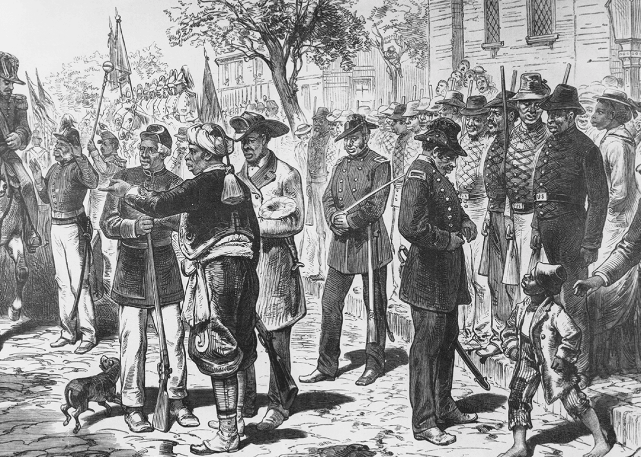 Formerly enslaved people celebrate Emancipation Day in Charleston, South Carolina.